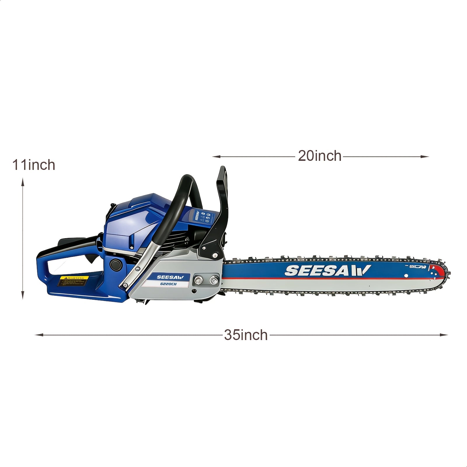 20 Inch Powerful Gasoline Chainsaw - 62cc Two-stroke 3.0 Horsepower - Handheld Wireless Gasoline Chainsaw - Can Efficiently Cut Trees And Trim Branches - Suitable for Farm Cutting And Pasture Gardening Tools - Nice Gift for Halloween/Xmas.