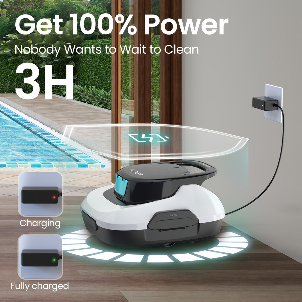 Refurbished AIPER Pool Cleaner Robot for Above Ground Flat Pools Up to 860 Sq.ft Cordless Pool Cleaner with 90-Min Runtime, Smart Self-Parking, Lightweight, Pool Vacuum Scuba SE