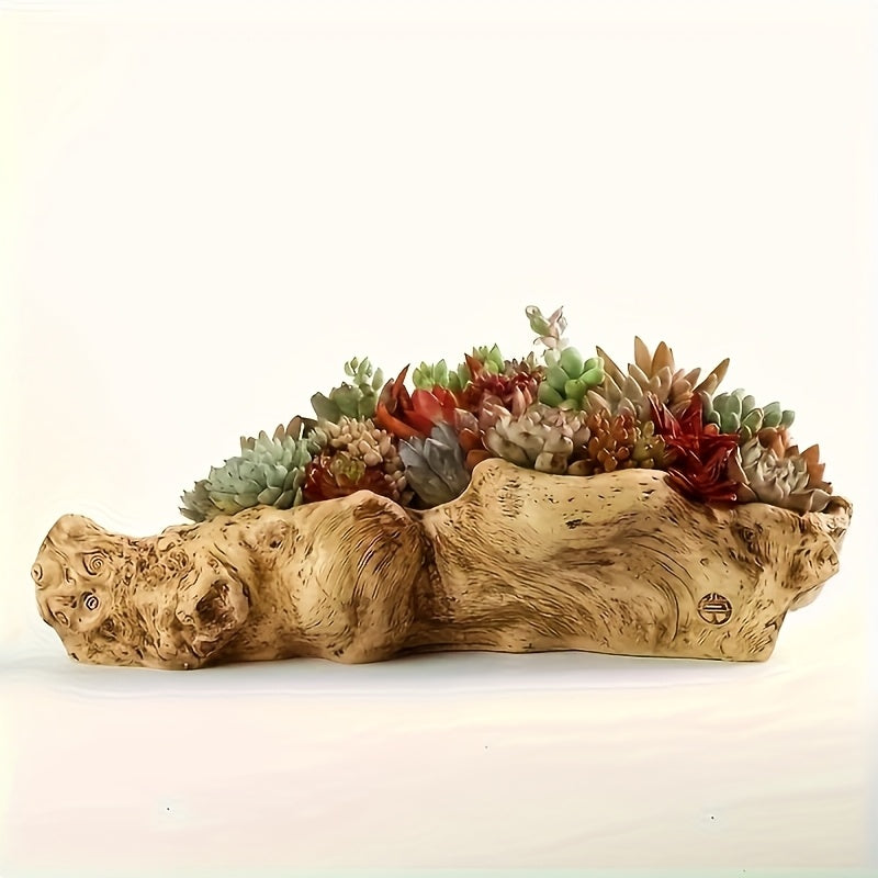 1pc [Unique Planter] Unique Large Resin Succulent Planter | Durable ABS Material, Indoor Plant Pot, Decorative Pot for Cacti And Indoor Plants, Perfect for Home Or Office Display (Plants Not Included)