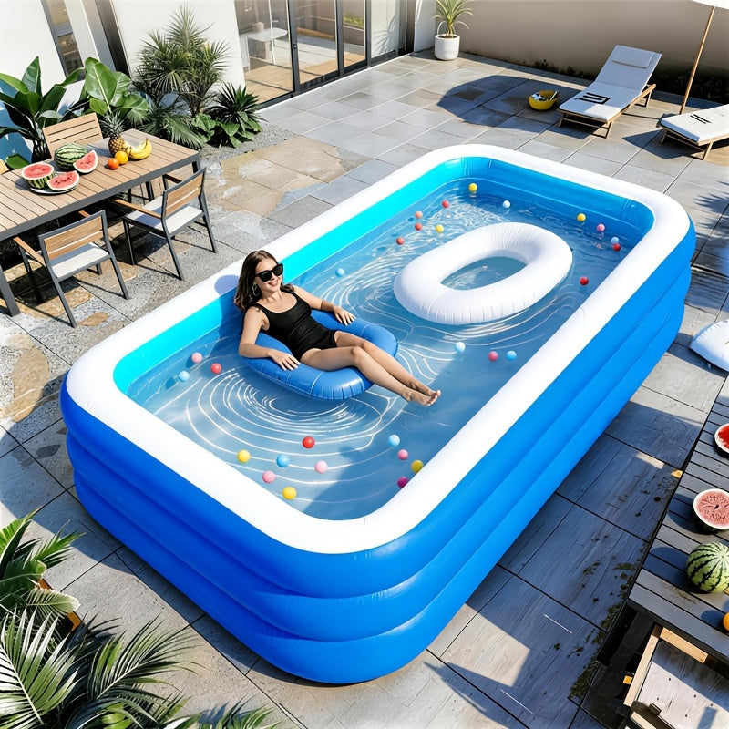 Adult Inflatable Swimming Pool, Super Large And Thick Family Swimming Pool, Thick Water Pool, Foldable And Easy to Store. Available In Multiple Sizes Such As 59/70/82/102/118 Inches. Suitable for Outdoor Use, Garden, Backyard And Summer Parties.