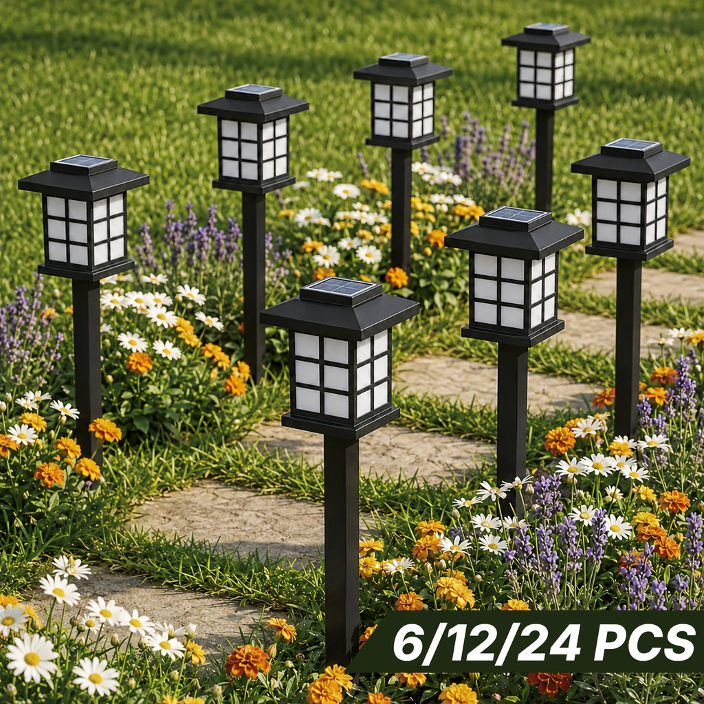 24 Solar Outdoor Lights, IP55, 700mA Solar Footpath Lights, 10 Hours Long-lasting LED Landscape Lighting Outdoor Solar Pathway Lights, Suitable for Gardens, Courtyards, Landscapes And Driveways, Available 6/12