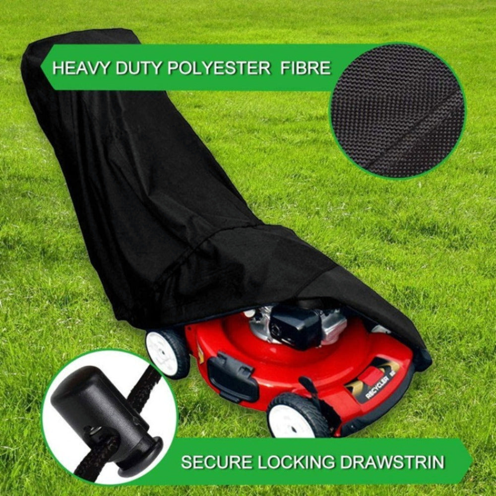 Lawn Mower Cover, Waterproof Push-Type Mower Protective Cover - Universal Oxford Cloth Mower Cover - Featuring Dustproof And Uv-Resistant Properties, Equipped with a Drawstring Design