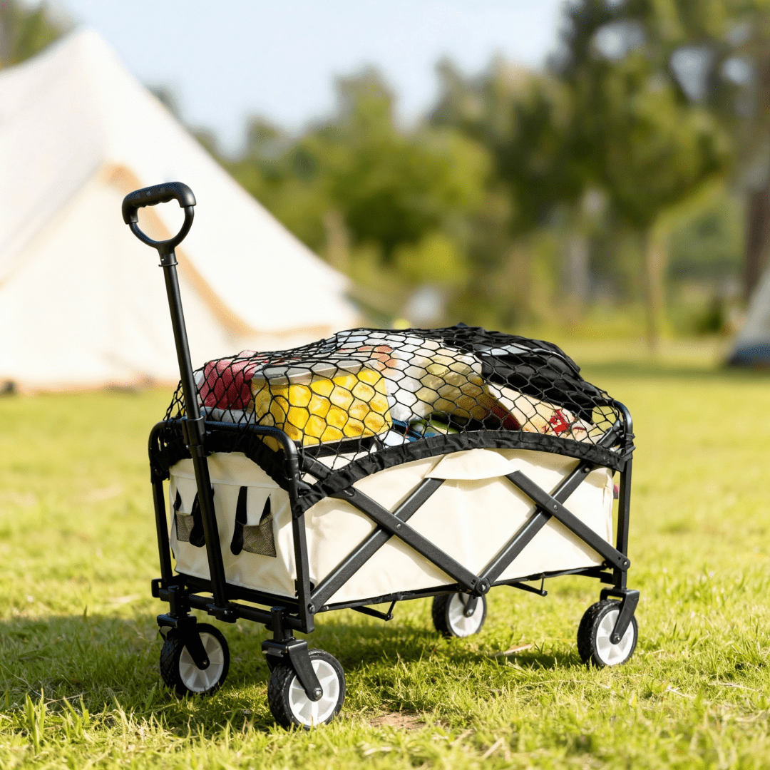 Camping Cart Net, Camping Cart Net Bag, Small Cart Net for Garden Carts, Fixed Net, Camping Cart Storage Net, Open Design with Snap Closure, Suitable for Groceries, Tools - Compatible with Shopping Carts, Lawnmower Baskets (portable).