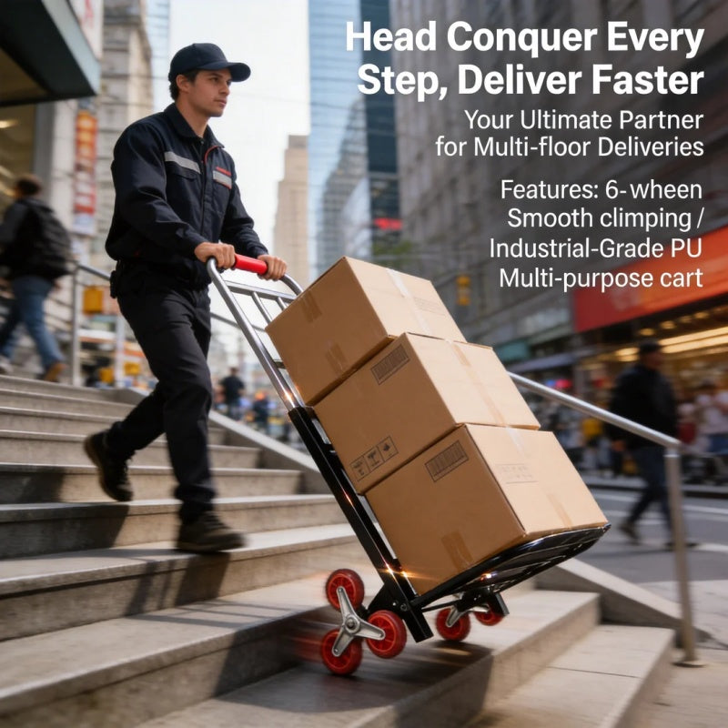 Portable Heavy-Duty Gardening Folding Cart | Equipped with Adjustable Buckles, Climbing Wheels, and Portable Lifting Function, Triangular Wheel Design, Easy to Store and Fold, High Load Capacity, Very Suitable for Transporting Heavy Items up and Down