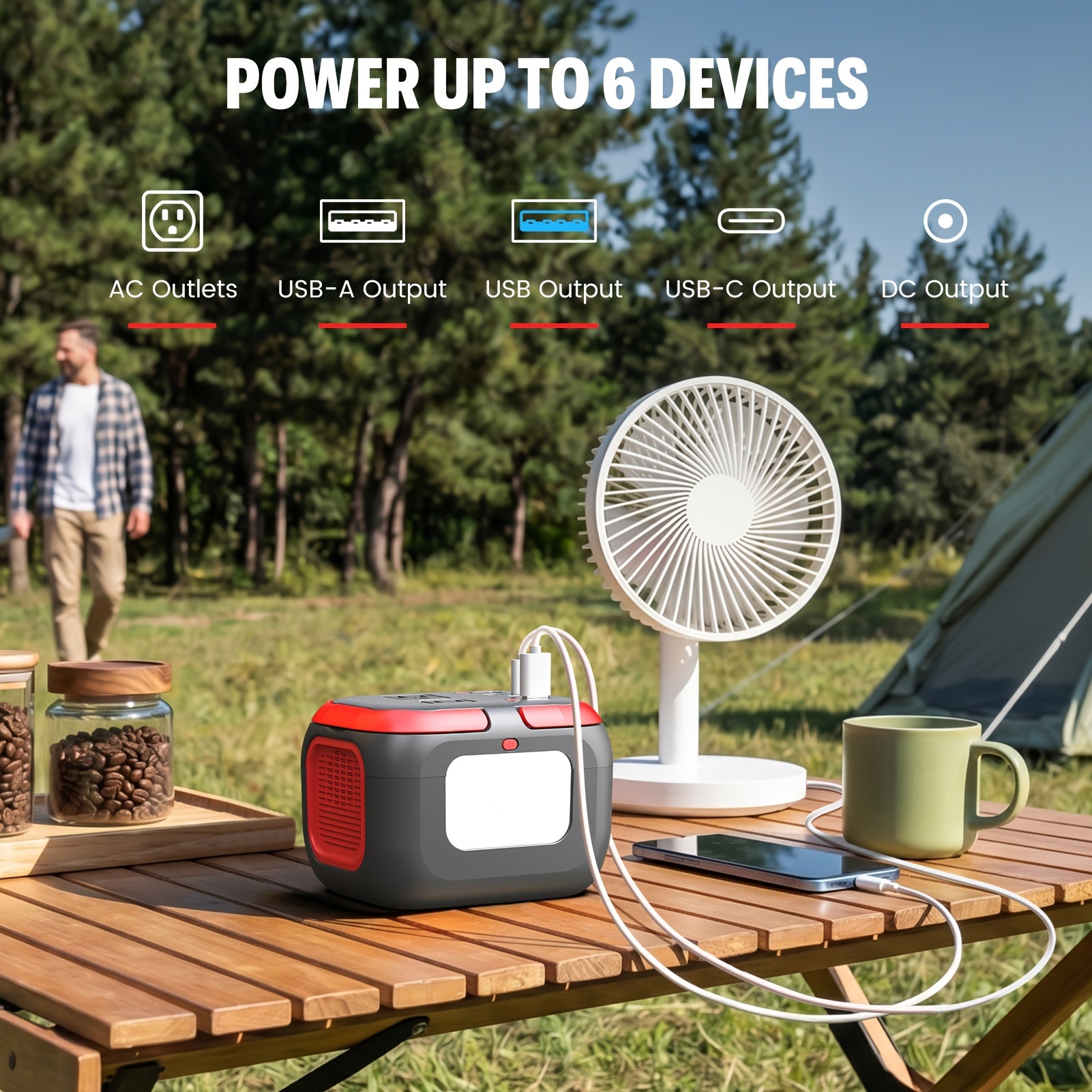 [Portable Solar Generators] 120W Portable Power Station 97.68Wh with AC USB-C USB-A DC Output Power Bank Fasting Charging Solar Generators for Outdoor Camping RV Traveling Emergencies Home Use