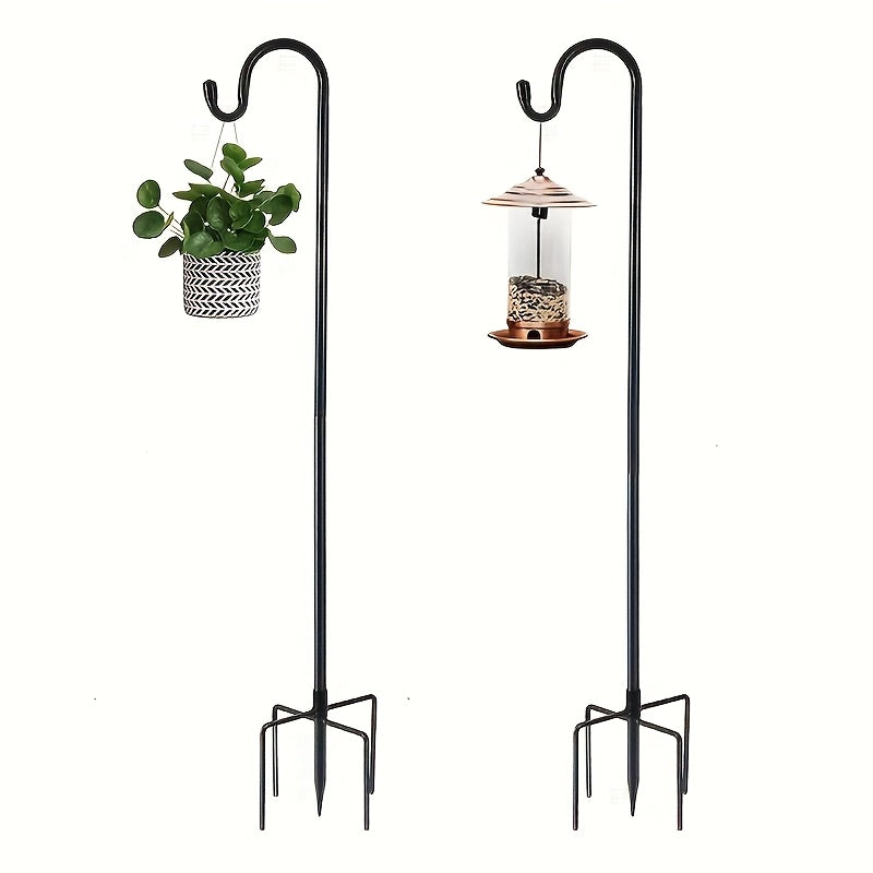 1pc Outdoor Christmas And Halloween Yard Decoration Hook, Shepherd Hook Bird Feeding Pole, Used for Hanging Bird Feeders, Plant Baskets, Lanterns, Wind Chimes, Solar Lights, Heavy-duty Garden Poles, Garden Plant Hanging Racks