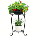Potted Plant Stand 2 Tier Metal Flower Pot Stand Anti-Rust Heavy Duty Plant Holder Shelf for Home Indoor Outdoor (Patent Number: D966732)