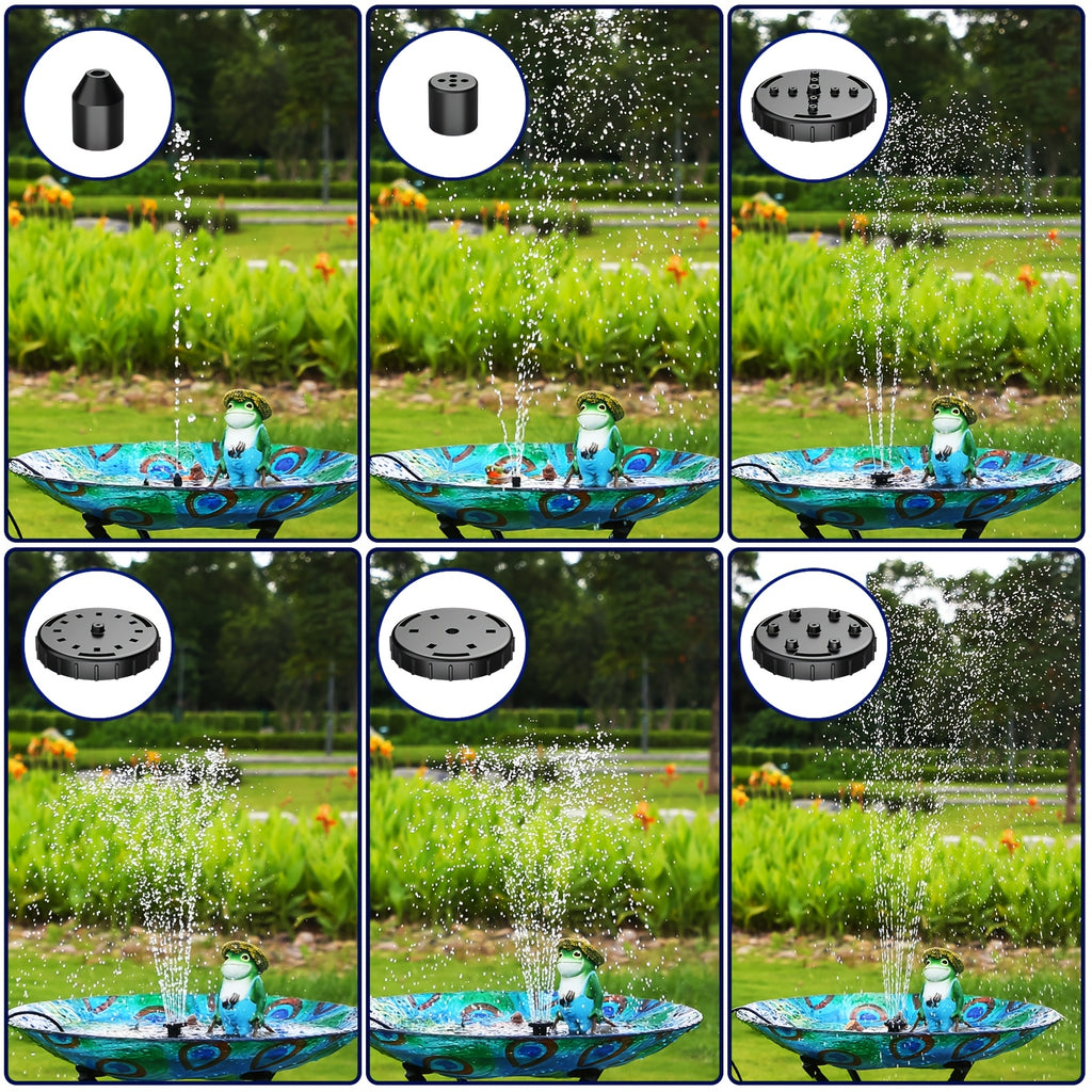 Solar Bird Bath Fountain Outdoor, IPX8 Waterproof Solar Powered Fountain Pump, Spray Water Feature For Garden Patio Courtyard Rockery Pond Decoration