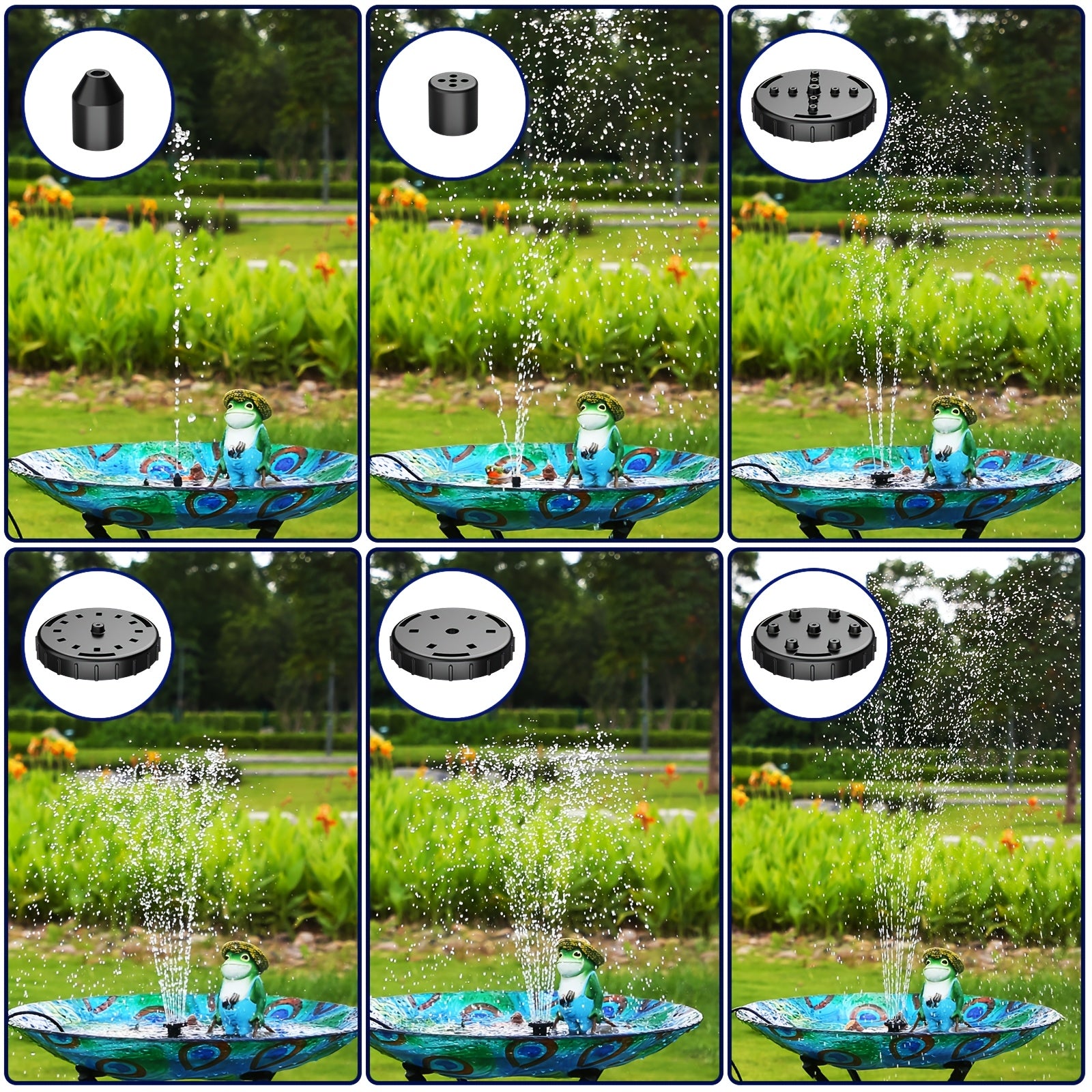 Solar Bird Bath Fountain Outdoor, IPX8 Waterproof Solar Powered Fountain Pump, Spray Water Feature For Garden Patio Courtyard Rockery Pond Decoration