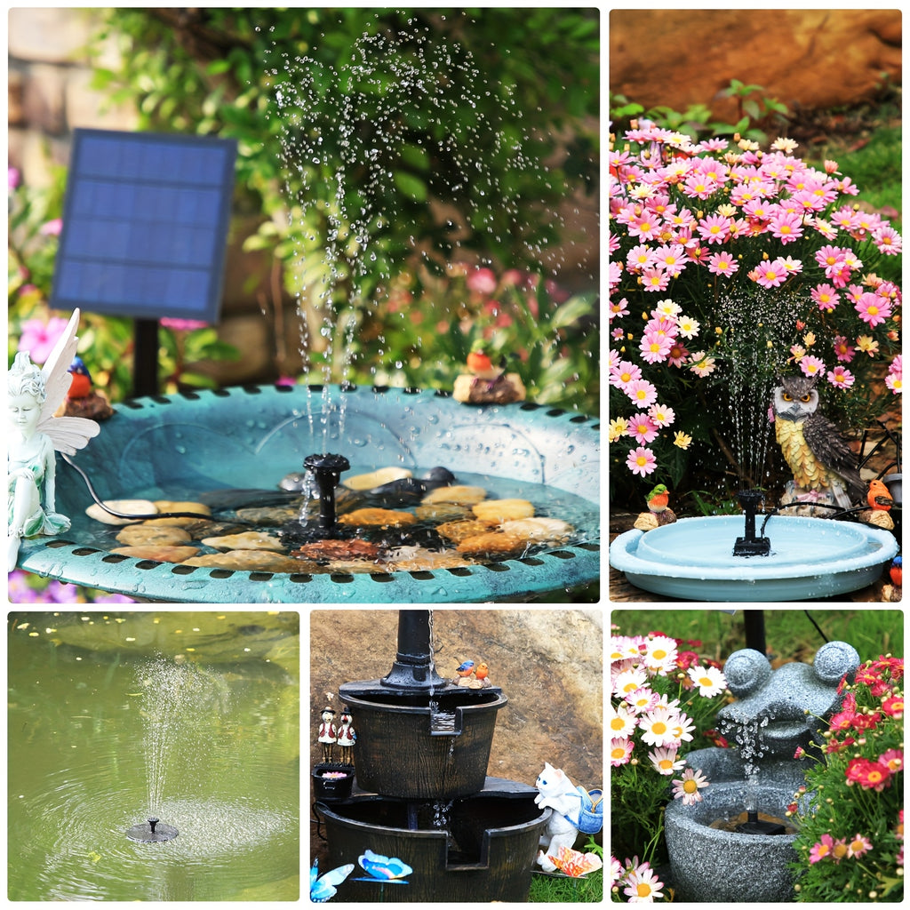 Solar Bird Bath Fountain Outdoor, IPX8 Waterproof Solar Powered Fountain Pump, Spray Water Feature For Garden Patio Courtyard Rockery Pond Decoration