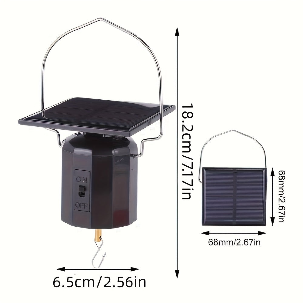 Wind Spinner Solar Motor with Hook Solar Powered Wind Chime Ornament Rotating Outdoor Decor Wind Spinner Solar Motor