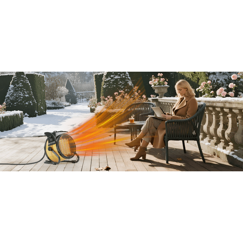 1500W Greenhouse Heater, Portable Space Heater, PTC Ceramic Fast Heating, 3-Second Rapid Heating, Overheat Protection, Suitable For Patios, Living Rooms, Greenhouses, Garages, Indoors, Camping, Family Gatherings, Yellow/Black Heater, Christmas Gift.