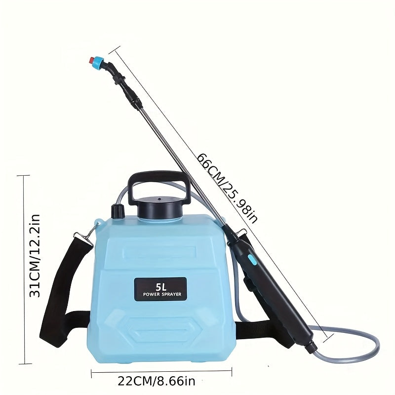 1.32gal Electric Sprayer, High-Performance Electric Sprayer Featuring 3 Mist Nozzles, Extendable Wand, Garden Sprayer Equipped with Adjustable Shoulder Strap for Lawn, Garden, And Cleaning Tasks