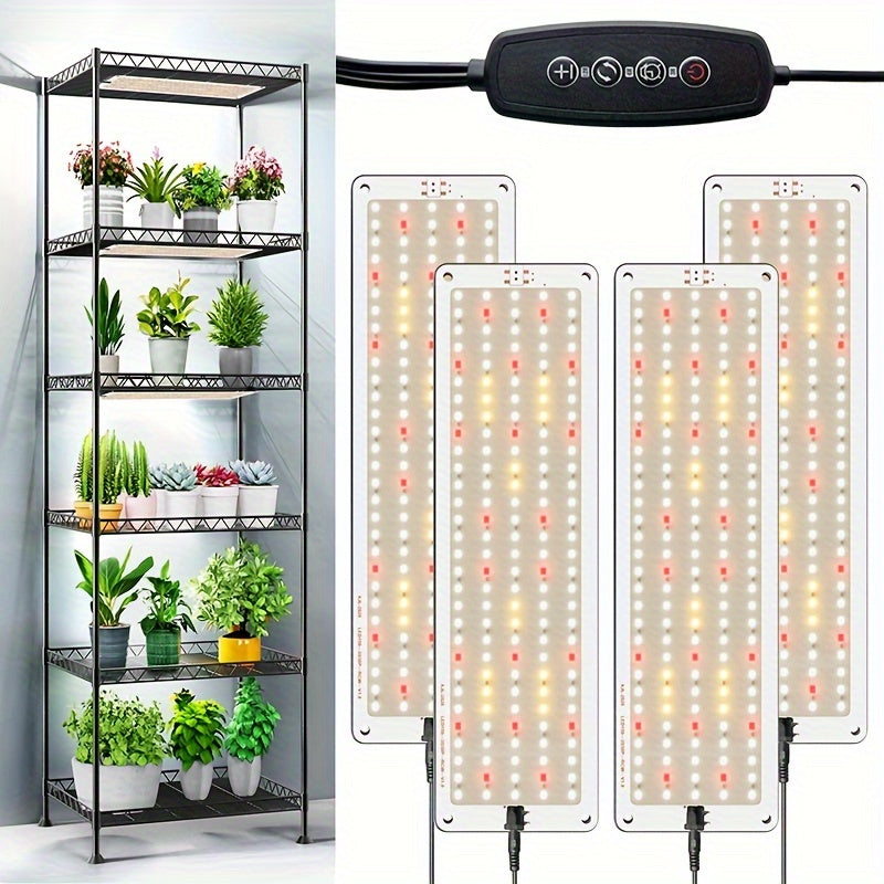 2/4 LED Full Spectrum Plant Growth Lamps, Which Will Grow Light in Indoor Plants. 3 Lighting Modes, 10 Levels Can Be Lit, with 154 LED Growth Lights That Can Automatically Turn On/Off 3/6/12H, Suitable for Plant Growth - White