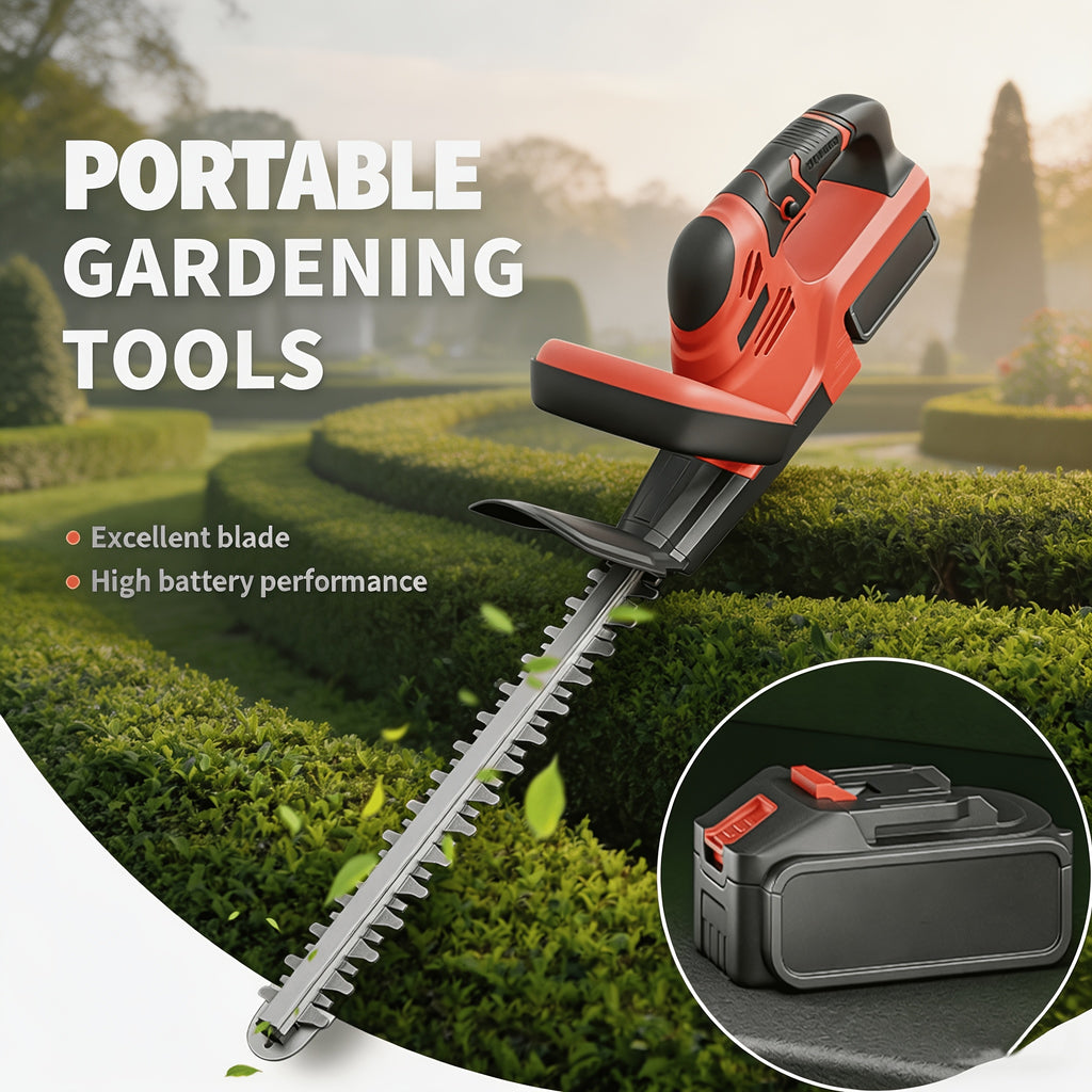 [Cordless Hedge Trimmer]21V Cordless Hedge Trimmer, Handheld Battery Powered Hedge Trimmer, 1500 RPM Shrub Trimmer, Lightweight & Compact, Battery And Fast Charger Included, Suitable for Lawn, Yard, Garden, Halloween Gift, Christmas Present
