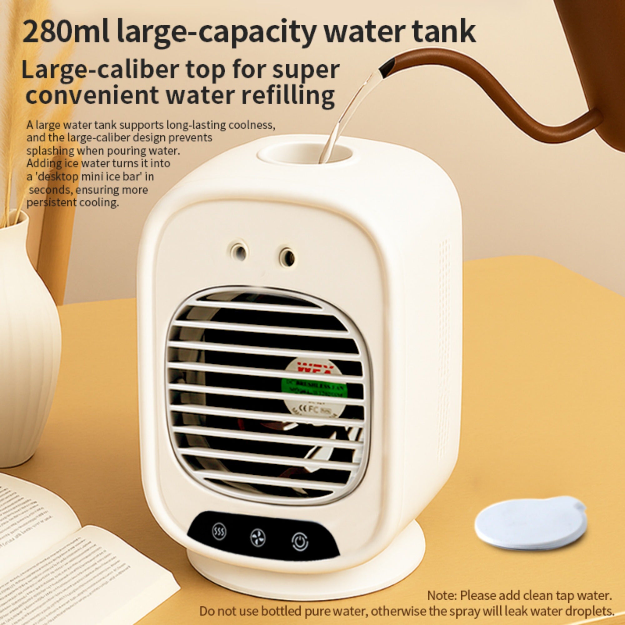 Portable Cooling Fan with a 6000Mah Misting Feature, USB-C Charging, Two Speed Settings And Two Mist Modes (Continuous/Intermittent), an Integrated Portable Cooling Fan with Cooling Capabilities - USB Rechargeable Fan Suitable for Home, Outdoor