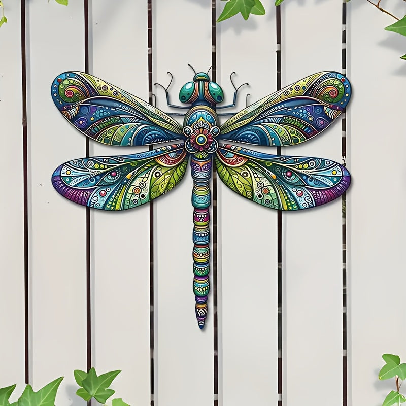 A Metal Dragonfly Relief, Meticulously Hand-Carved. It Features Three-Dimensional Wings And Compound Eyes, with Intricate Details. The Matte Black Background Enhances Its Depth
