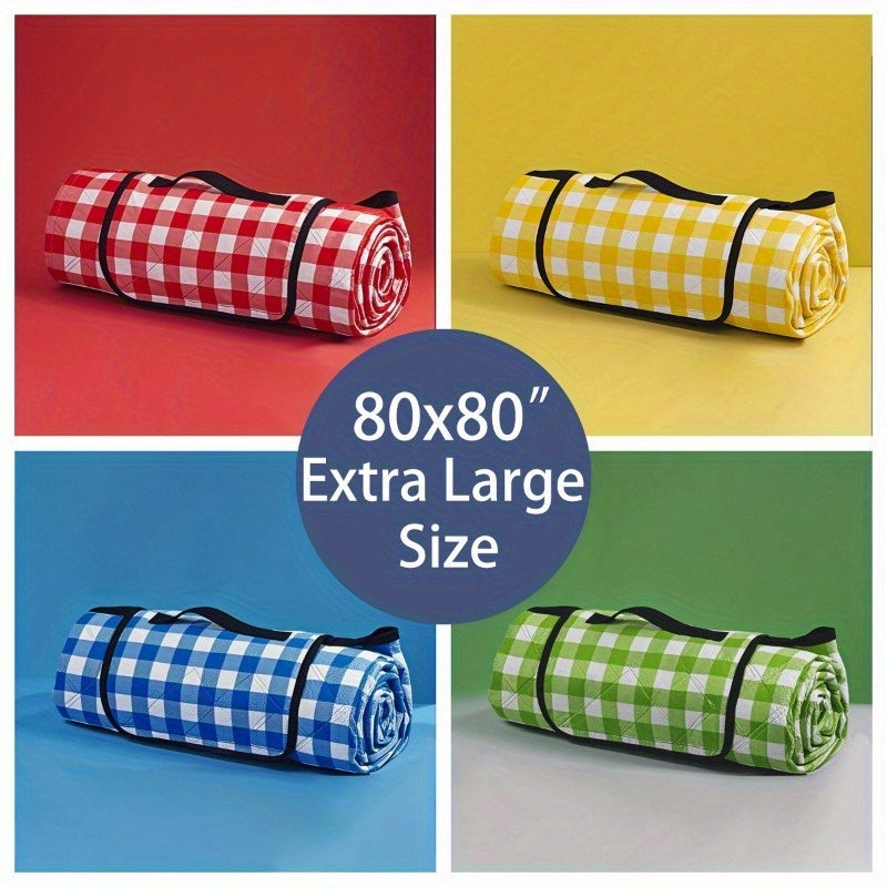 Beach Blanket Waterproof Sand Resistant, 80' X 80' Super Large, Soft And Sturdy, Light And Portable, Great for Beach Vacation, Family Park Picnic, Travel Camping, Outdoor Gift Non-Food Direct Contact