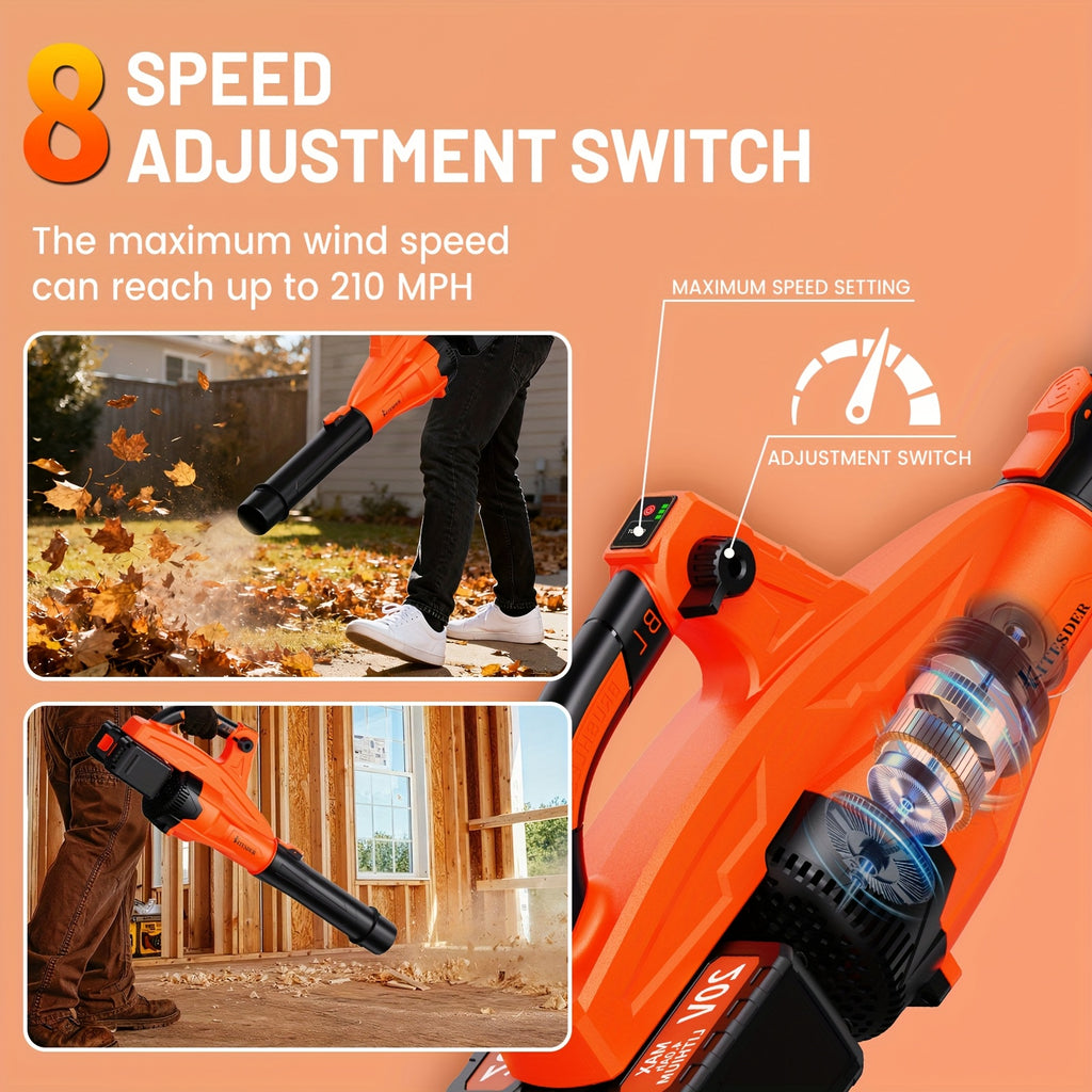 [Christmas Gift] Portable Wireless Leaf Blower, Lightweigh And TWireless Leaf Blower, Portable Rechargeable Blower, Small And Lightweight Car Duster, Compact Handheld Vacuum Cleaner, Which Can Easily Maintain Lawns And Gardens, Christmas Gift, Local Wareh