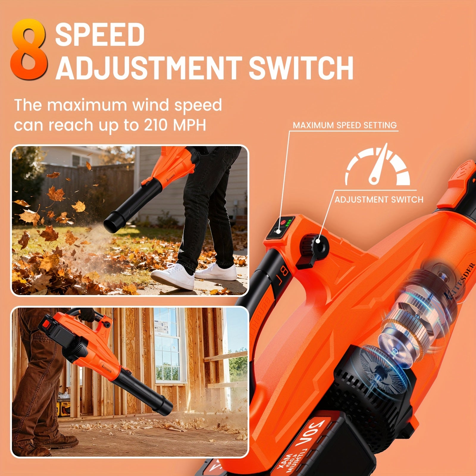 [Christmas Gift] Portable Wireless Leaf Blower, Lightweigh And TWireless Leaf Blower, Portable Rechargeable Blower, Small And Lightweight Car Duster, Compact Handheld Vacuum Cleaner, Which Can Easily Maintain Lawns And Gardens, Christmas Gift, Local Wareh