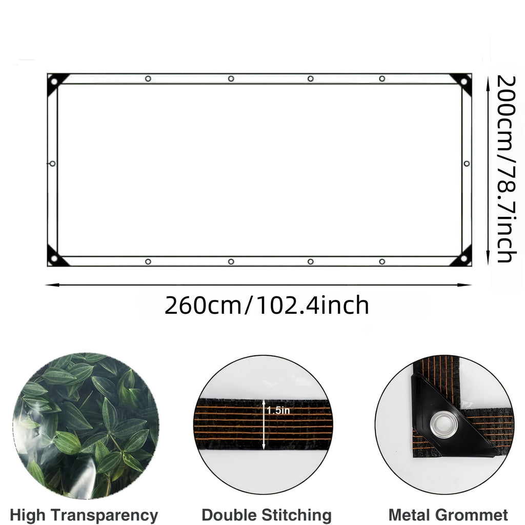 1/2pcsClear Waterproof Tarps with Grommets, Outdoor Garden Rainproof Covering Clear PVC Vinyl Tarp with Clear Tarps for Patio, for Covering Henhouse Porch Canopy Plant Camping