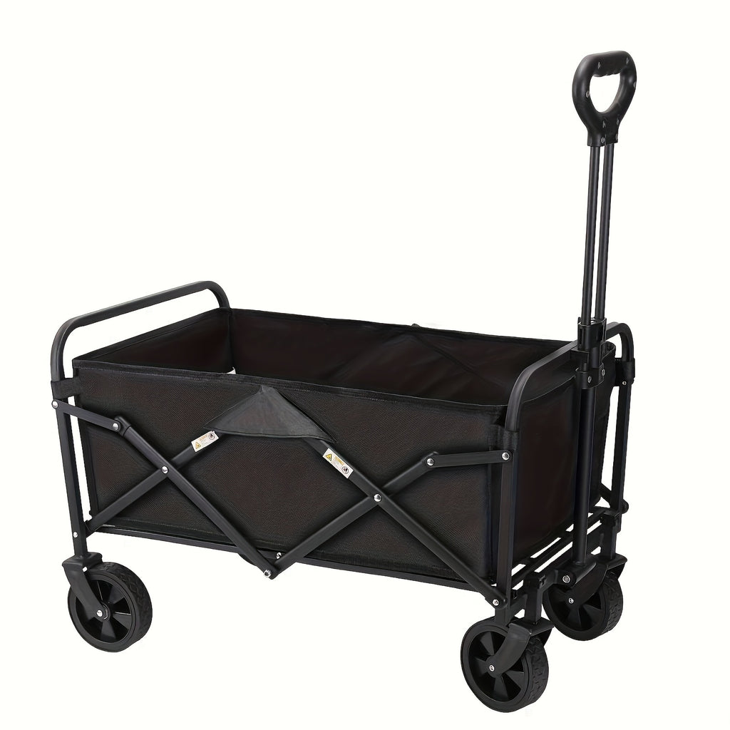 Car Portable Folding Station Wagon - Folding, Heavy Duty Wheels, Multi-functional for Beach, Camping & Grocery Shopping -  Can Carry 330lbs - For Outdoor Enthusiasts & Families