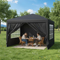 Tooluck 10X10 Easy Setup Pop Up Canopy Tent, UPF 50+ Waterproof Outdoor Canopy, Instant Portable Gazebo for Commercial Sun Protection, Party, And Backyard Use with 4 Sandbags And Carrying Bag