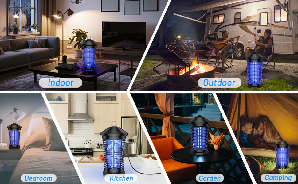 [Indoor & Outdoor Use] Ultimate Portable Mosquito Killer 4000V Electric Mosquito Zapper, UV Attractant + Diamond Grid, Indoor & Outdoor Use, Perfect For Home, Backyard & Camping!(Free Screwdriver And Cleaning Brush)