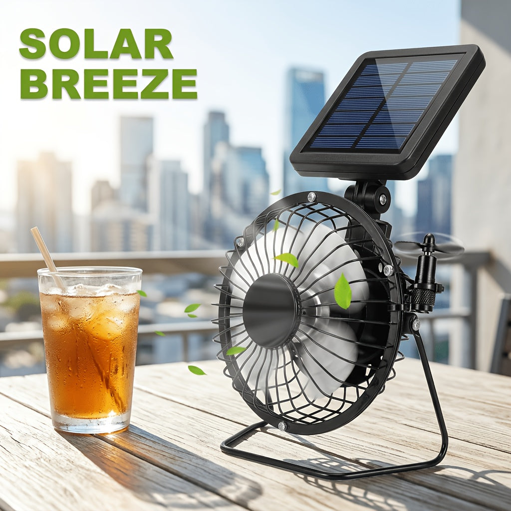 Mini Greenhouse Fan Set 5W Solar Panel for Air Refresh Silent Sunlight Driven Cooling Blower for Gardening Mini Photovoltaic Set USB Charging Feature