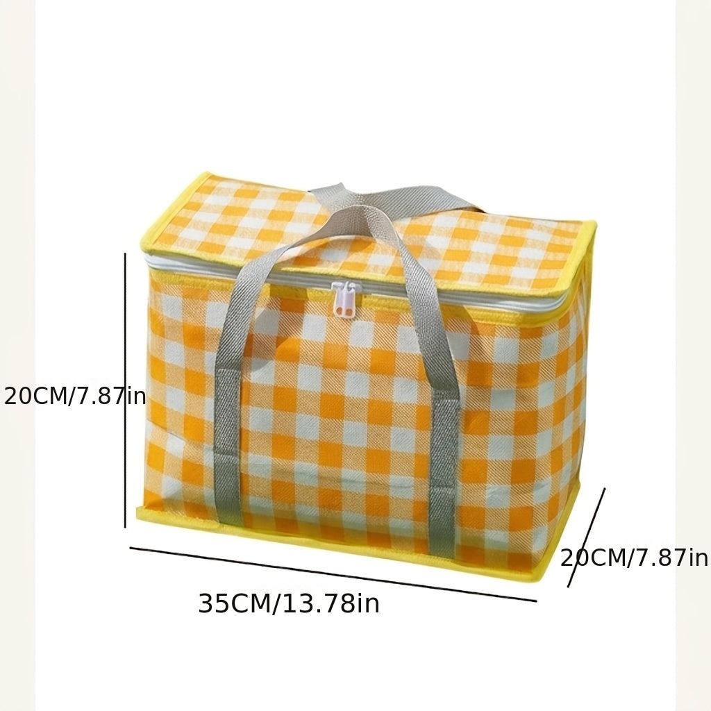 Picnic Bag & Mat Set, Deluxe Insulated Leakproof Large Capacity Cooler Bag, Waterproof Foldable Picnic Blanket, All-in-One Outdoor Supplies for Camping Hiking Beach Travel BBQ Family Party Non-Food Direct Contact