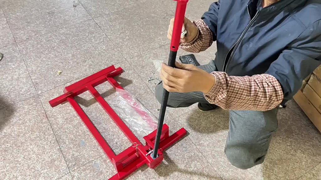 Lawn Mower Lift Jack, 880 Lbs Capacity Telescopic Maintenance Jack with Manual Handle And Power Tool Extension Handle, Adjustable Height - Lawn Mower Lift Table for Garden Tractors/Riding Lawn Mower