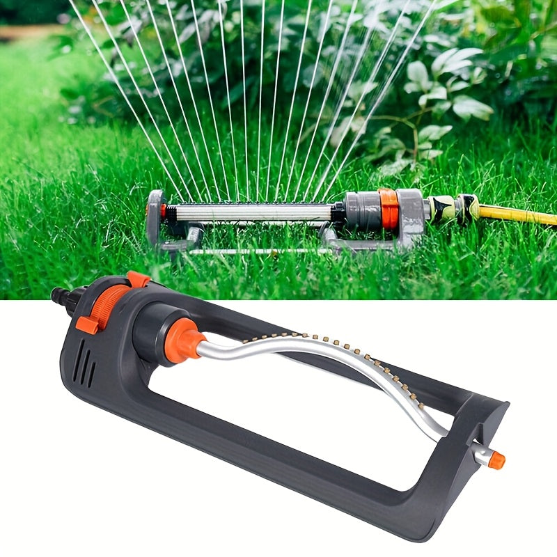Heavy-Duty Oscillating Lawn Sprinkler with 19 Nozzles - 3600 Sq Ft Coverage, 180° Rotation, Durable Plastic Construction & Stable Base - Includes Spray Jet Cleaning Needle for Yard & Garden, Sprinklers for Lawn, Efficient Water Distribution, Metallic Adju