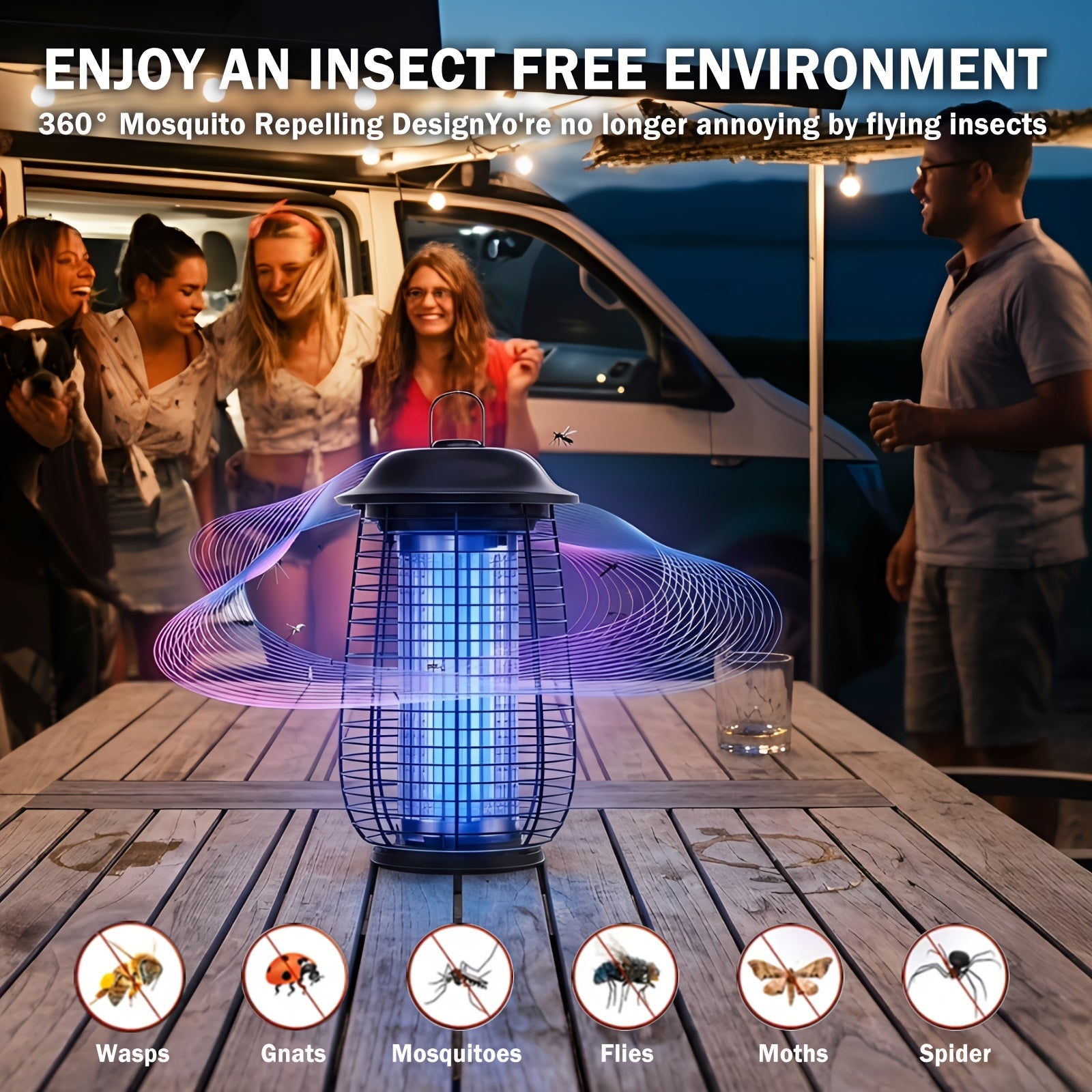 Bug Zapper Indoor & Outdoor, 4200V Electric Mosquito Zapper, 10 Years Lifespan, 6.5ft Power Cord,, Fly Trap Mosquito Trap, Fly Killer Fly Zapper for Home, Patio, Kitchen, Backyard, Camping