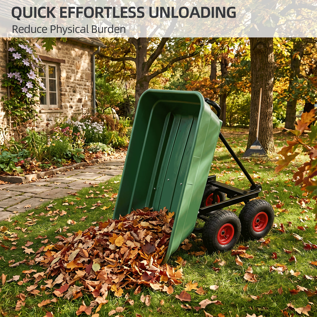 Heavy-Duty Steel Frame Garden Wheelbarrow, 250 Lbs Load Capacity, Equipped with 10-Inch Pneumatic Tires, Suitable for All Terrains