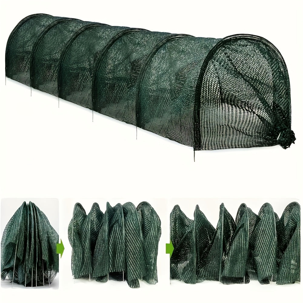 10ft Garden Tunnel Shade Cloth Cover, PET+PE Material, for Greenhouse, Patio, and Garden Plants, Plant Support Netting, Plastic with Metal Frame, for Urban Agriculture and Farming