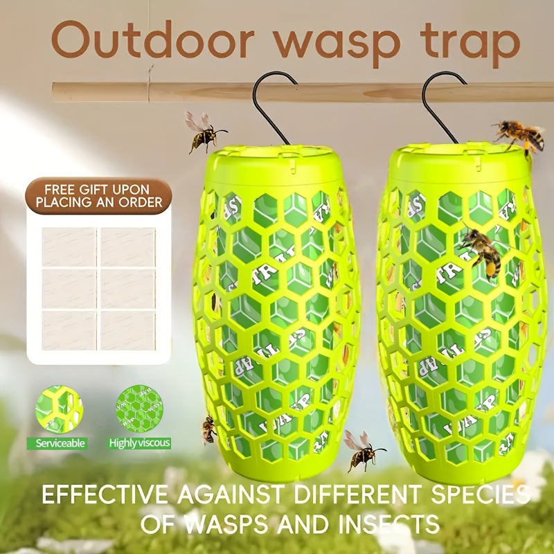 Set of 2 Outdoor Wasp Traps, Bee Catchers, Green Jacket Traps
