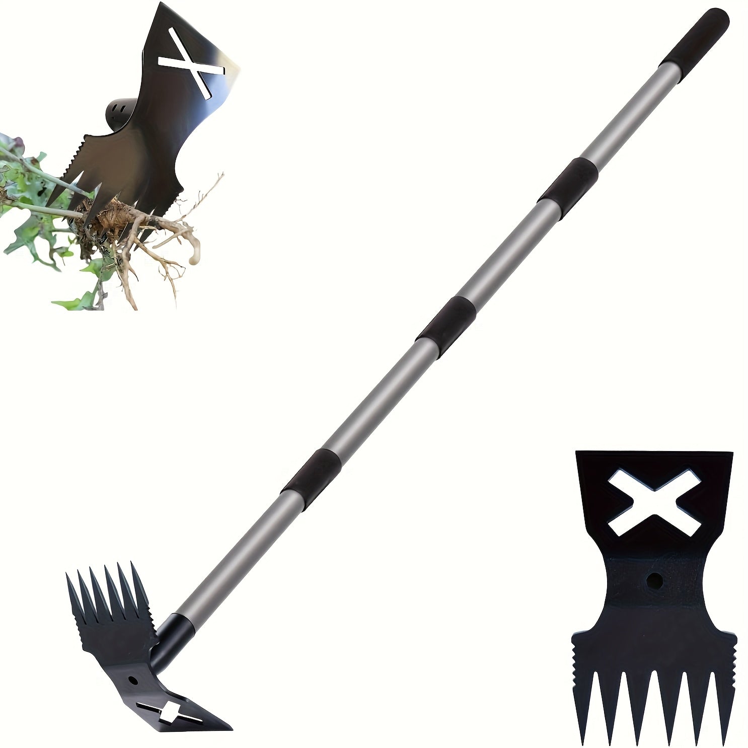 1pc Heavy Duty Gardening Hoe-Extra Long 60 Inch Handle, Dual Function Weeding Rake with Action Hoe for Professional & Home Gardening, Farm, Lawn Care-Heavy Duty Metal Construction, Soil Reclamation Tool, Sturdy and Durable, High Quality Excavating