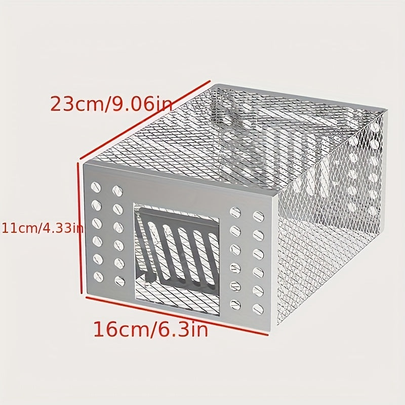 High-efficiency Automatic Mousetrap-designed for Continuous Catching, Metal Structure, Galvanized Rust Prevention, One-way Entrance And No Exit Design, Suitable for Indoor And Outdoor Pest Control, Without Power Battery.