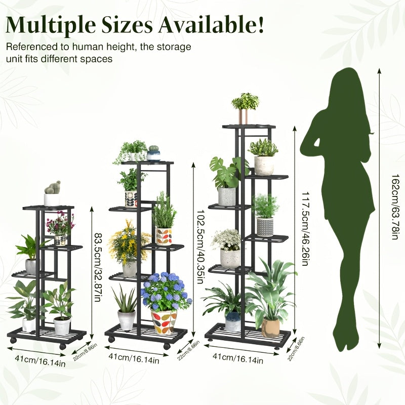 4/5 Tier Indoor Metal Plant Stand Garden Shelf for Balcony, Patio, Living Room Perfect for Flowers, Herbs, Greenhous, Multi-functional Metal Display Plant Stand, for Plant Lovers