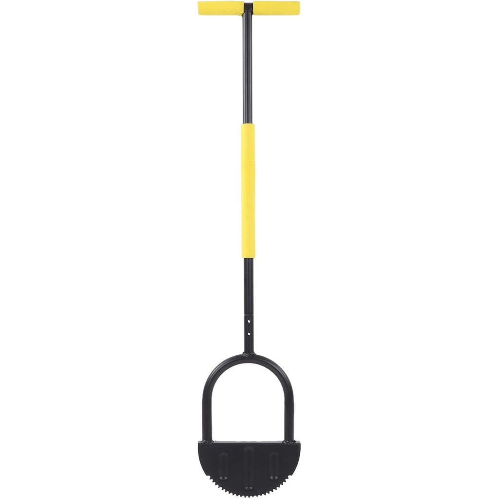 1 Manual Lawn Edging Scissors: Professional Edge Lawn Tool, Heavy Duty Steel Half Moon & Saw-Tooth Blade for Clean Borders, Long Handle Reduces Back Strain, Manual Edger Ideal for Garden Edges, Sidewalks, Flower Beds