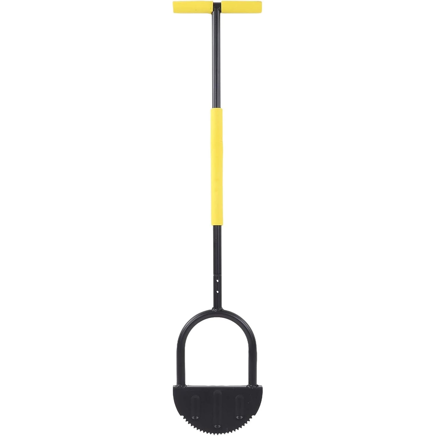 1 Manual Lawn Edging Scissors: Professional Edge Lawn Tool, Heavy Duty Steel Half Moon & Saw-Tooth Blade for Clean Borders, Long Handle Reduces Back Strain, Manual Edger Ideal for Garden Edges, Sidewalks, Flower Beds