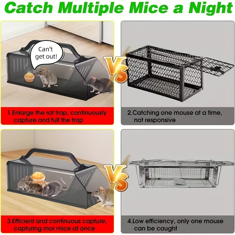 Humane Fully Automatic Mouse Trap, Live Capture Without Harm, Continuous Capture, Design, Suitable for Home And Outdoor Use