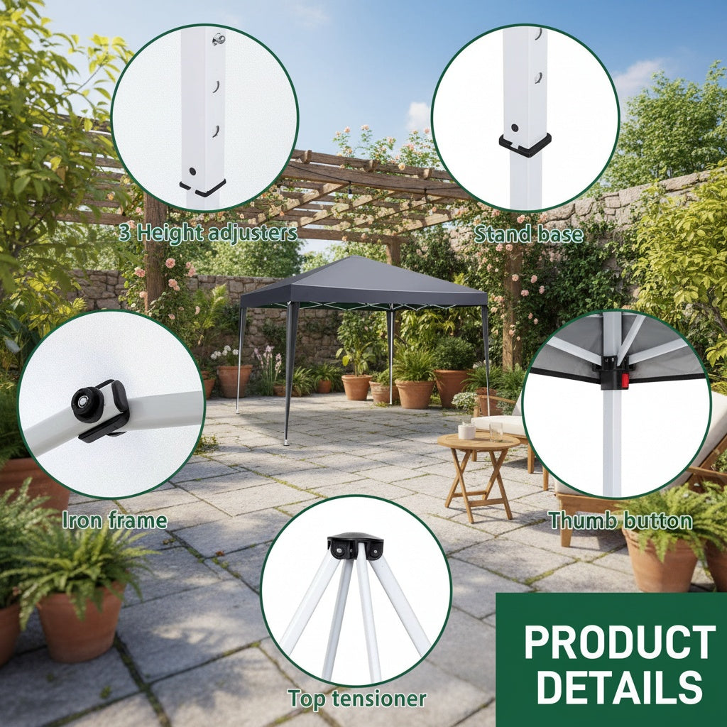 Limited Time Offer! 10X10Ft Ez Pop-Up Tent, UPF50+ Sun Protection And Waterproof, Quick Opening And Portable, Four Colors Available, Multi-Purpose for Camping/Garden/Sports