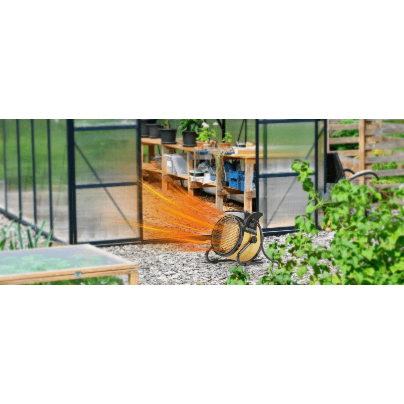 1500W Greenhouse Heater, Portable Space Heater, PTC Ceramic Fast Heating, 3-Second Rapid Heating, Overheat Protection, Suitable For Patios, Living Rooms, Greenhouses, Garages, Indoors, Camping, Family Gatherings, Yellow/Black Heater, Christmas Gift.