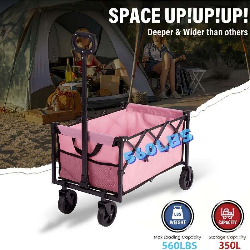 300pc230/560/691 Sports Equipment Transport Cart, Portable Trolley, Heavy-Duty Folding Hand Truck, All-Terrain Wheels, Large Capacity Multi-functional Outdoor Shopping Cart, Suitable For Shopping, Barbecues, Beaches, Picnics, And Travel.