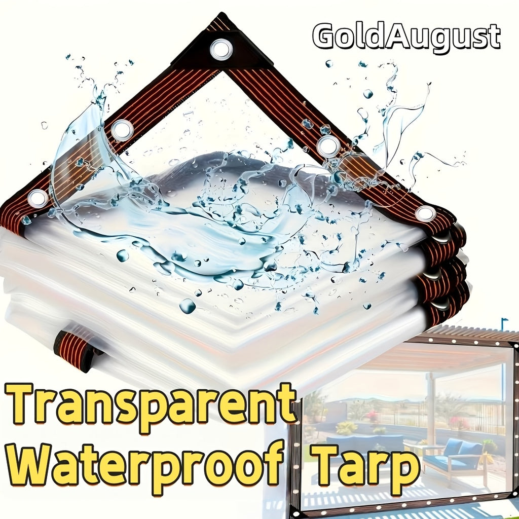 [Transparent Rainproof Tarpaulin] Take A Picture And Send The Lanyard - 1pc Of Thickened Waterproof And UV-proof PE Tarpaulin, with Sealed Edge + Ring Hole, Suitable for Courtyard/chicken Coop/greenhouse/camping, Durable And Anti-aging!