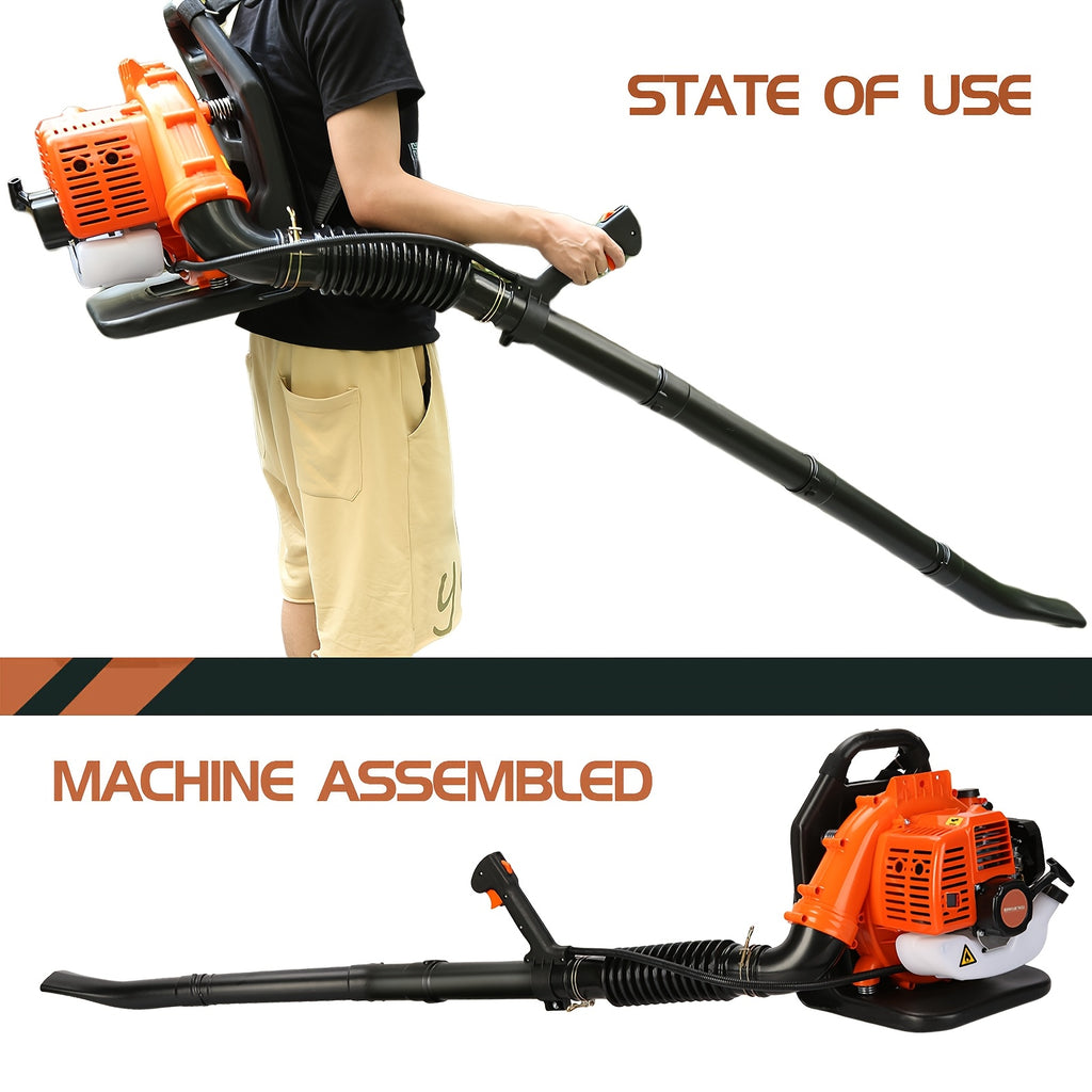 Backpack Style Blade Blower, High-Power 2-Stroke Strong Wind ABS Snow Blower, Garden Blower, 70.92X17.73X17.73 Inches, Orange