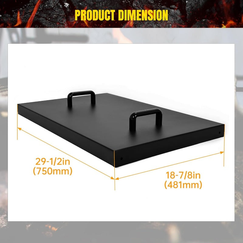 28-Inch Griddle Hard Top Lid with Handle Compatible with 28" Blackstone Griddle with Front and Rear Grease, Powder-Coated Steel, Black Outdoor Cover (Only one Top Lid， NOT Griddle!!!)