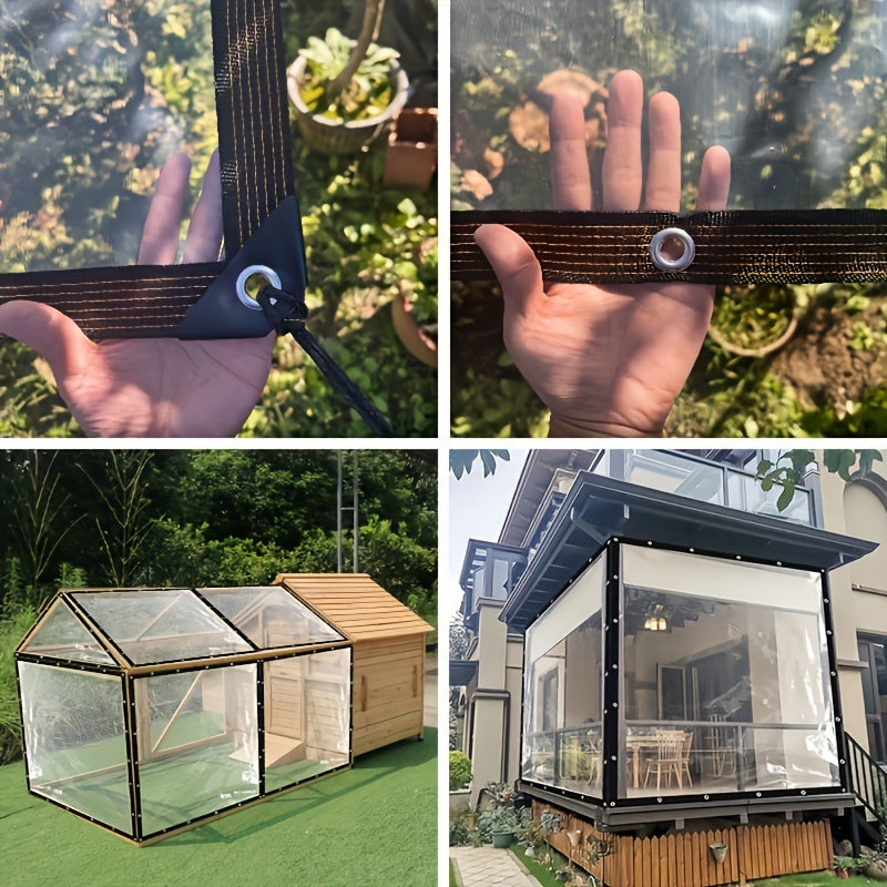 1pc UV-Resistant Transparent Tarp - Waterproof, Windproof & Dustproof Plastic Cover for Gardens, Balconies, Greenhouses & Succulents, Garden Houses
