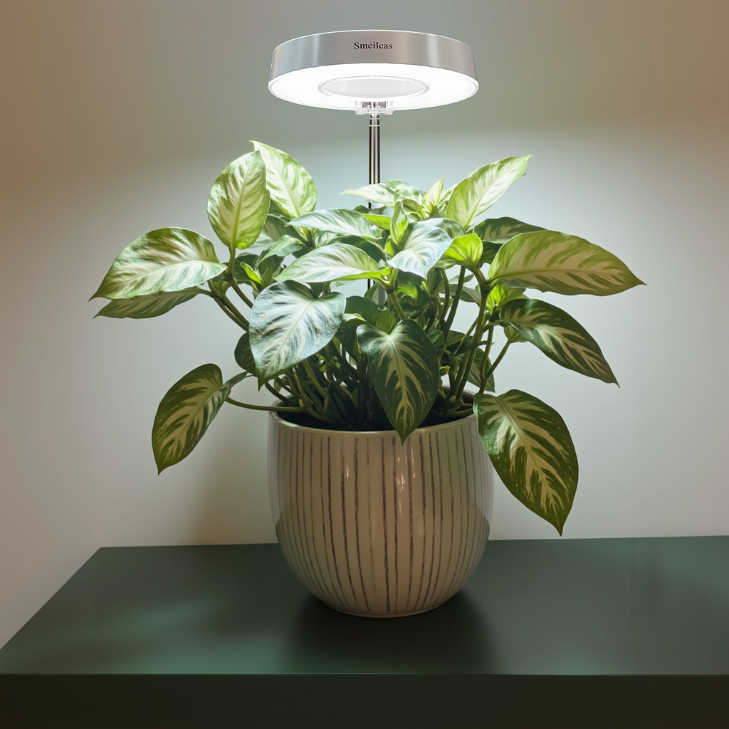 4pcs, Smeileas Grow Light With Full Spectrum, Adjustable Height Plant Growth Lamp, 3/6/9H Cycle Timer & 4 Dimmable Levels, Sleek Grow Lamp With 360° Detachable Magnetic Head For Indoor Plants & Seedlings